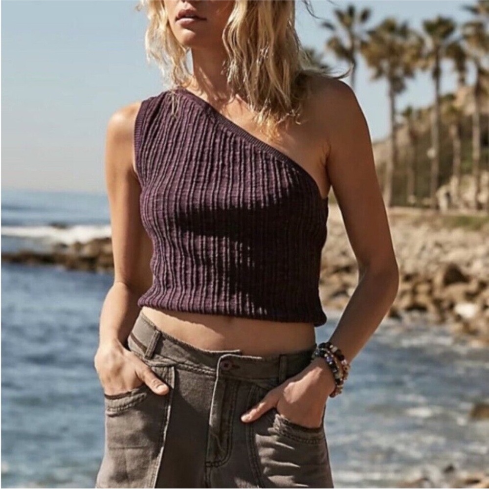 NWOT Free People Beach Mary One Shoulder Top